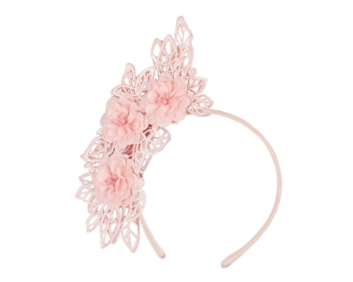 Pink lace fascinator