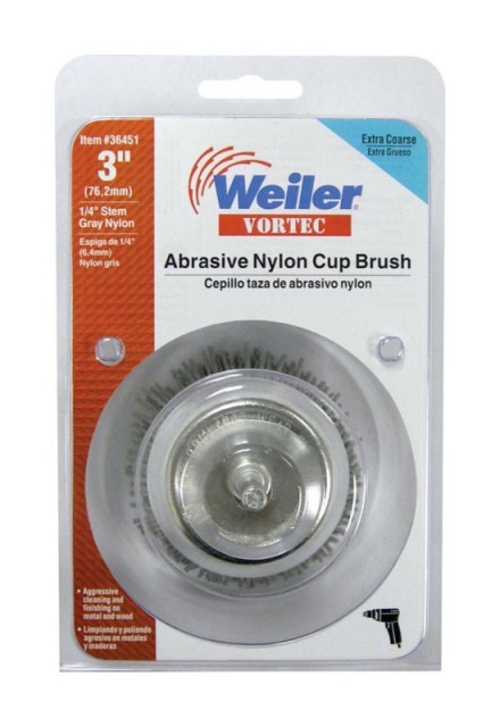 Weiler 36451 3 x 0.25 in. Cup Brush Extra Coarse