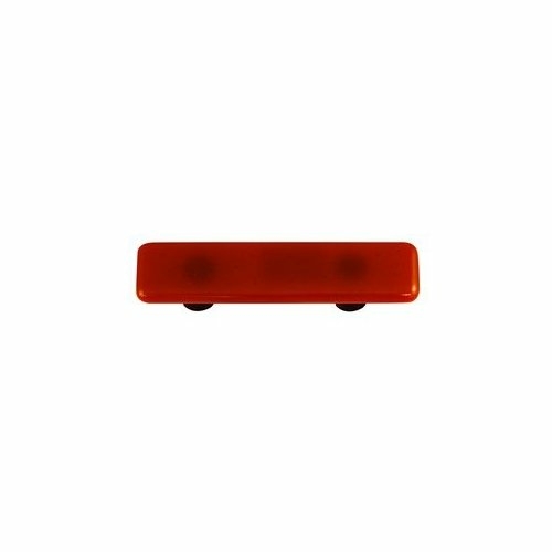 Hot Knobs HK1006-PA Sunset Coral Rectangle Glass Cabinet Pull - Alumin