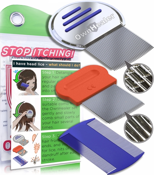 Lice Comb [Pack of 3]   Fast Removal of Lice Eggs Nits and Dandruff.