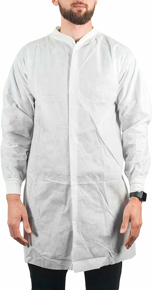 Lab Coats. Case of 50 Anti-static and fluid resistant SMS 35 gsm Coats