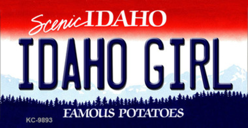 Smart Blonde M-9893 Idaho Girl Idaho State Background License Plate Me