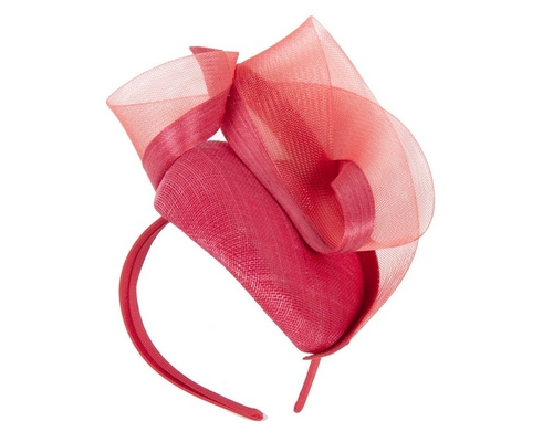 Tall red pillbox fascinator