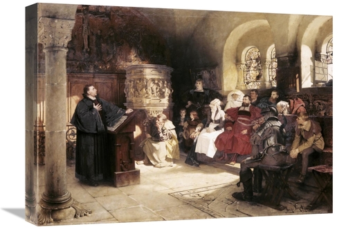 Global Gallery GCS-281441-22-142 22 in. Martin Luther Preaches in Wart