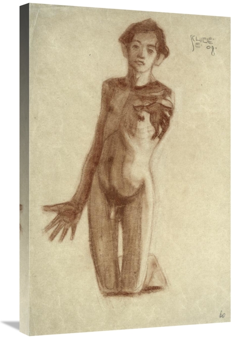 Global Gallery GCS-282810-30-142 30 in. Kniender Junger Mann Art Print