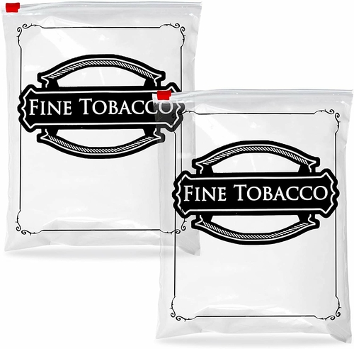 Pack of 100 Slider Zipper Tobacco Bags 8.5 x 10. Printed Low Density