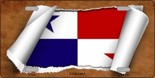 Smart Blonde LP-9209 Panama Flag Scroll Novelty Metal License Plate - 