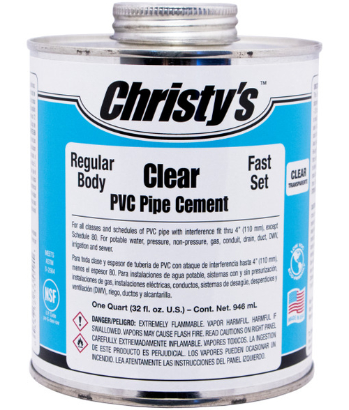 T. Christy Enterprises 4525275 4 oz Clear Regular PVC Cement