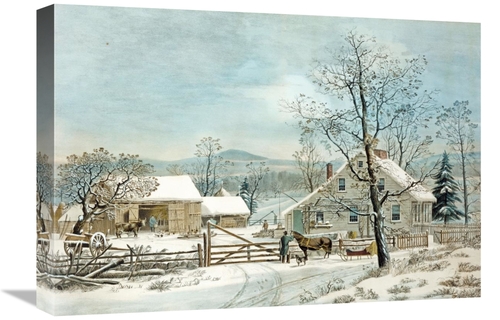 Global Gallery GCS-266258-22-142 22 in. New England Winter Scene Art P