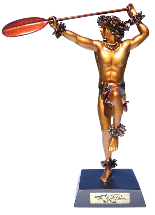 Kim Taylor Reece Cold Cast Resin Hoe Wa’a “Canoe Paddler”