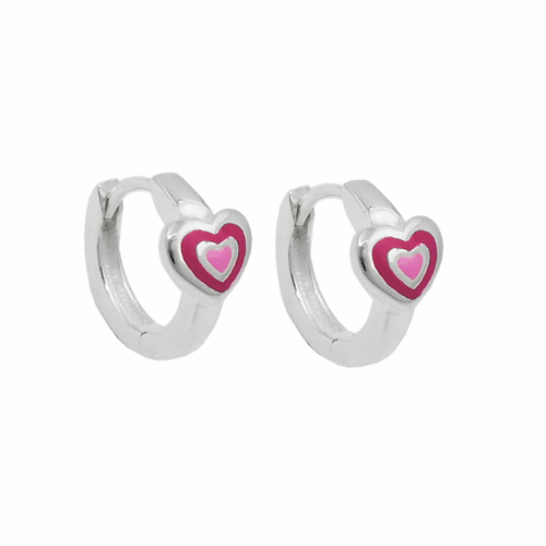 hoop earrings pink-laquered silver 925