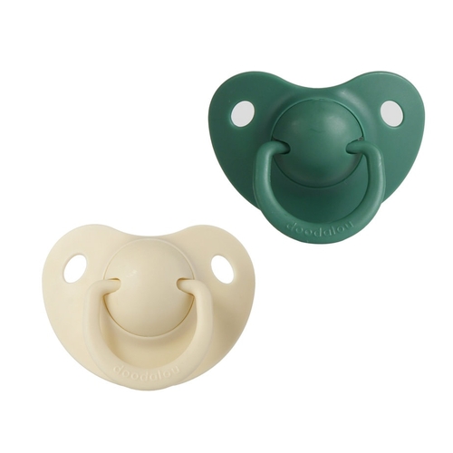 Doodalou Infant Pacifier - Dark Green and Ivory - Small