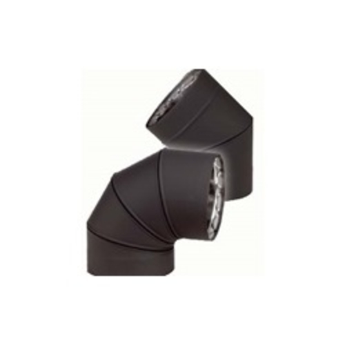 Olympia 3602470 8 in. Ventis Double-Wall Black Stove Pipe with 90 deg 
