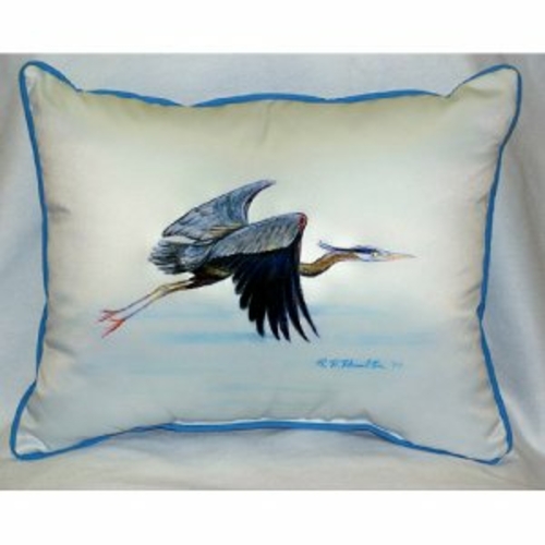 Betsy Drake ZP327 Eddies Blue Heron Throw Pillow- 20 x 24 in.