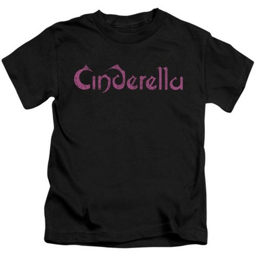 Trevco Cinderella-Logo Rough - Short Sleeve Juvenile 18-1 Tee - Black&