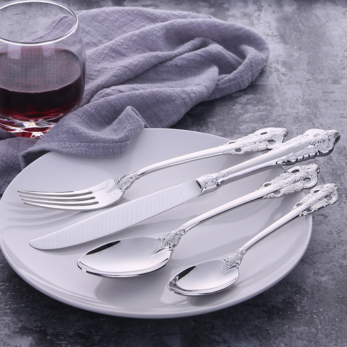 Tableware 304 Stainless Steel Retro Relief Silver