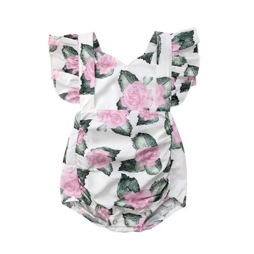 New Newborn Infant Toddler Baby Girl Floral Romper