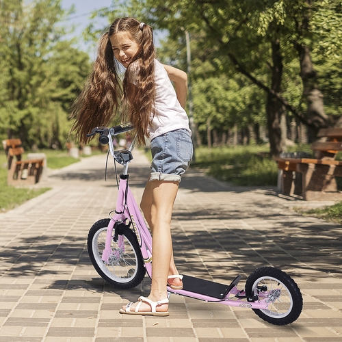 HOMCOM Adjustable Teen Kick Scooter Children Stunt Scooter Kick Bike