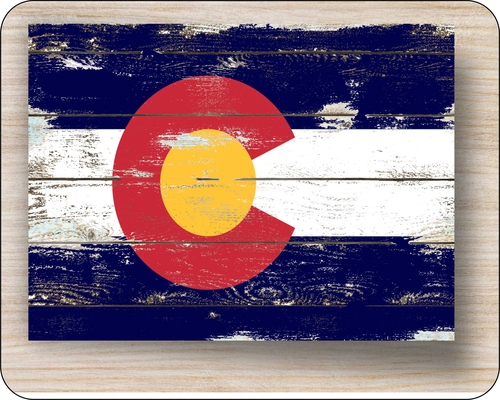 Colorado State Flag Distressed Art Mouse Pad