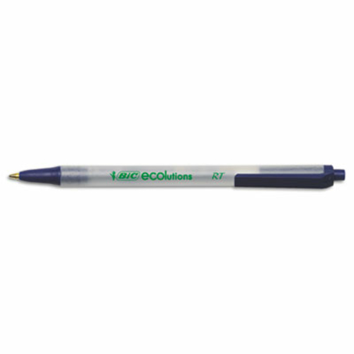 Bic CSEM11-BE Ecolutions Clic Stic Ballpoint Retractable Pen  Blue Ink