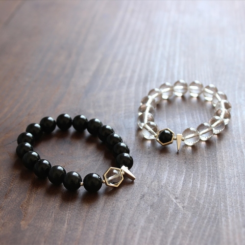 Handmade Black Obsidian & Pure Crystal