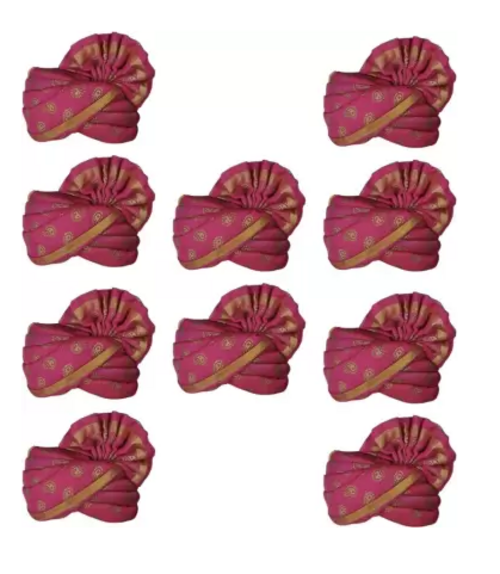 Men Embellished, Floral Print Pagri Pack of 10