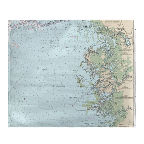 Betsy Drake BK11409CR Crystal River, FL Nautical Map Fleece Throw