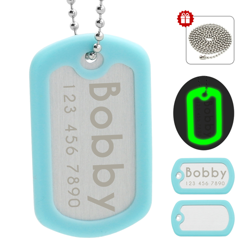 Fluorescence Dog ID Tag Metal Military Dog Tag