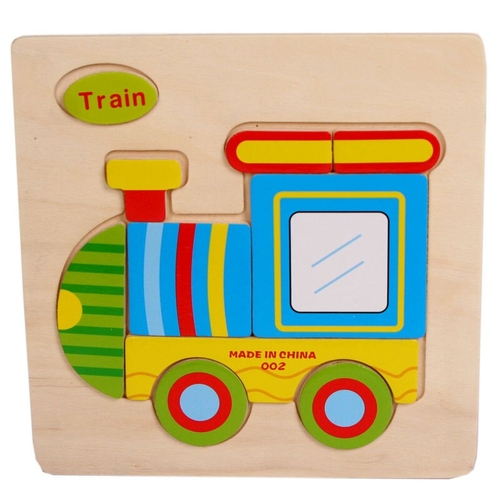 Wooden Train Puzzle Educational Developmental