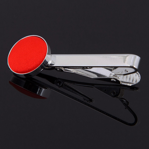 Plain Satin Tie Clip - Red