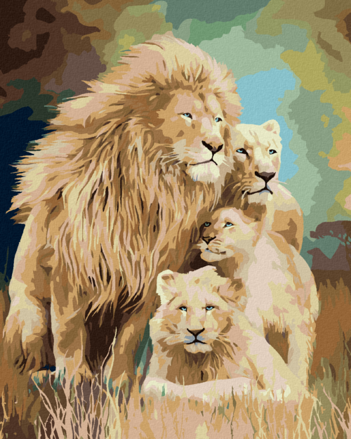 Zuty - Paint by Numbers - LION FAMILY (CAROL CAVALARIS), 40x50 cm