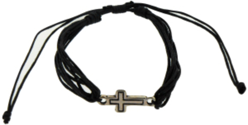 Solid Rock Jewelry 144995 Bracelet Black Cotton Adjustable Friendship 