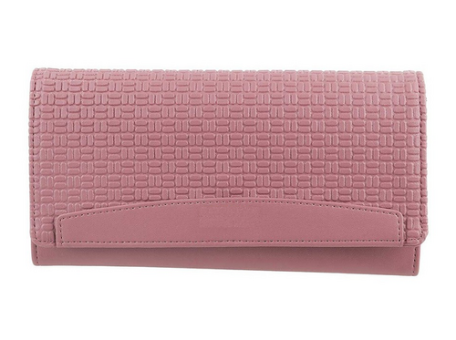 Women Pink Textured Envelope Clutch