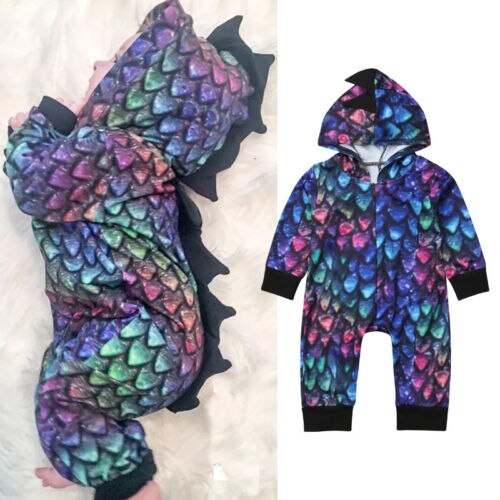 Cute Newborn Baby Girl Boy Dinosaur Hooded