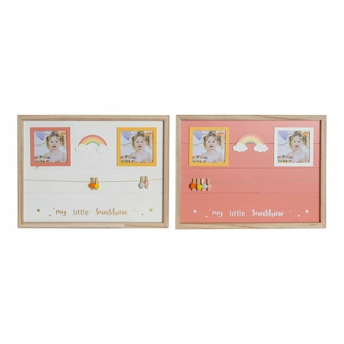 Photo Frame with Clamps DKD Home Decor MDF Wood Children's Rainbow 42