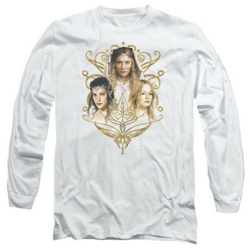 Trevco Lor-Women Of Middle Earth Long Sleeve Adult 18-1 Tee- White - L