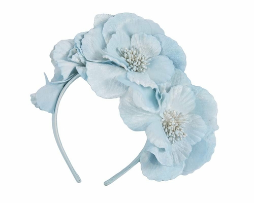 Ice Blue Flower Fascinator Headband