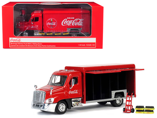 Beverage Delivery Truck \Coca-Cola\" with Handcart and 4 Bottle Cases