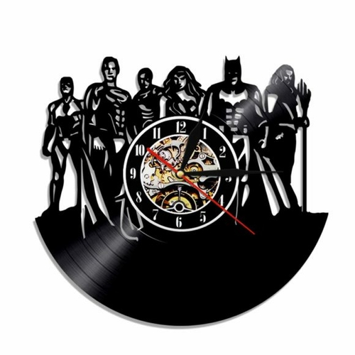 JUSTICE LEAGUE DC UNIVERSE COMICS HANDMADE VINYL RECORD WALL CLOCK