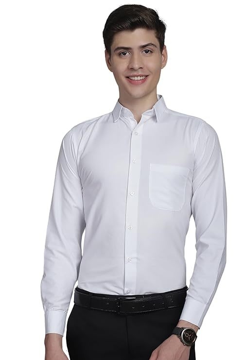 Men's Solid Slim Fit Cotton Casual Shirt SIZE-XL COLOR-OFF WHITE