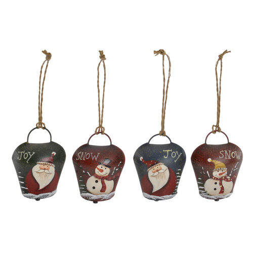 Hanging decoration DKD Home Decor Christmas Red Green Metal (4 pcs) (5