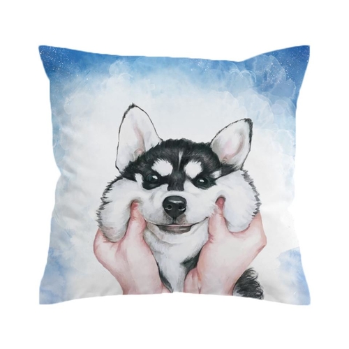 Husky Puppy Cushion Cover Pillow Case Square Throw