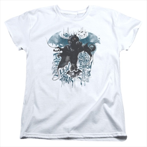 Batman Arkham Knight-I Know - Short Sleeve Womens Tee Tee, White -