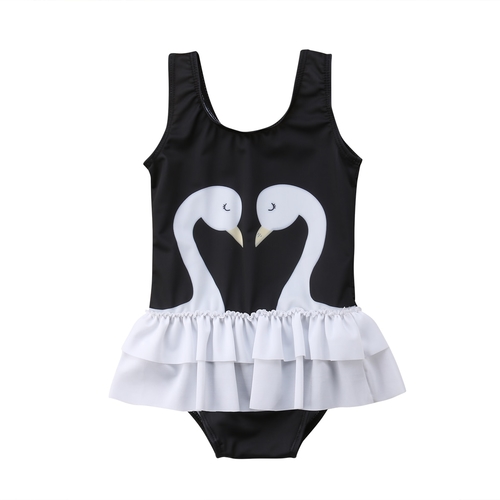 Toddler Kids Baby Girl One piece Swan Cartoon