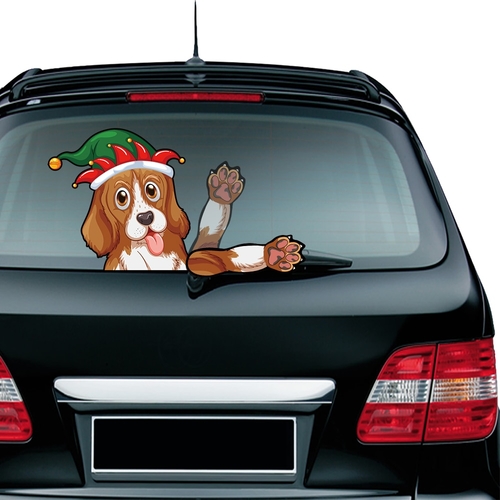 Rylybons 28.3*27.5cm Beagle Waving Car Decals PVC