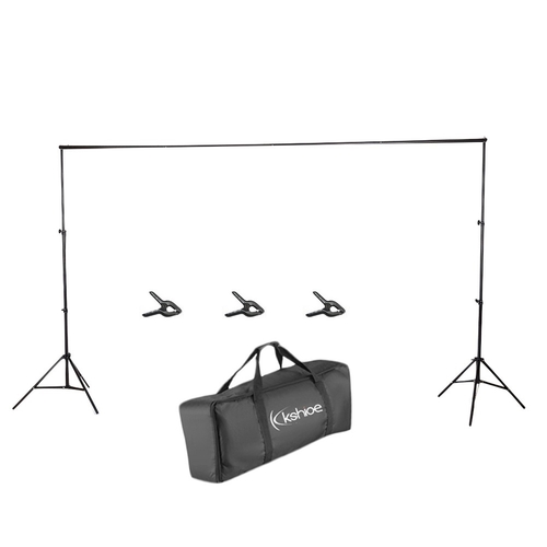  2*3M Backdrop Support Stand Set with 3 Fish Mouth Clips 