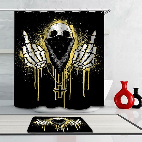 Tough Skeleton Shower Curtain