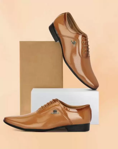 Trendy Shoe Comfort formal shoe party wear Party Wear For Men  (Tan)