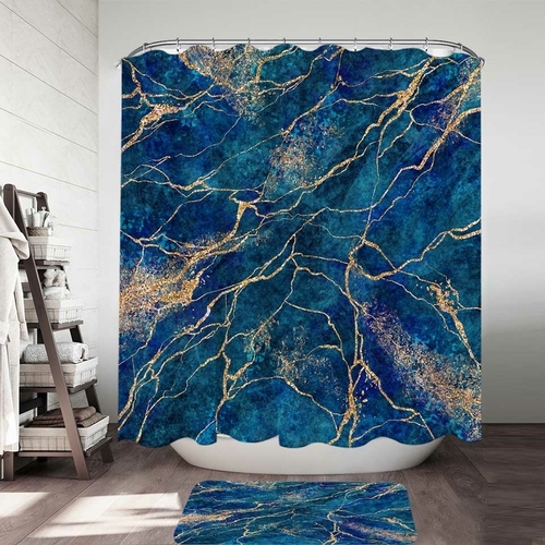 Blue Marble Shower Curtain