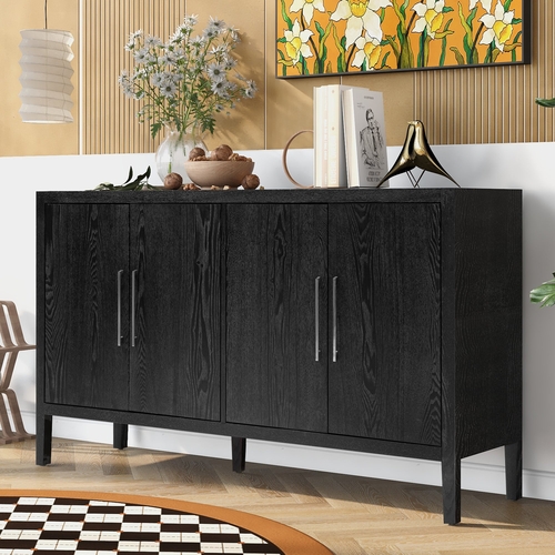 Storage Cabinet Sideboard Wooden Cabinet with 4 Metal handles ,4